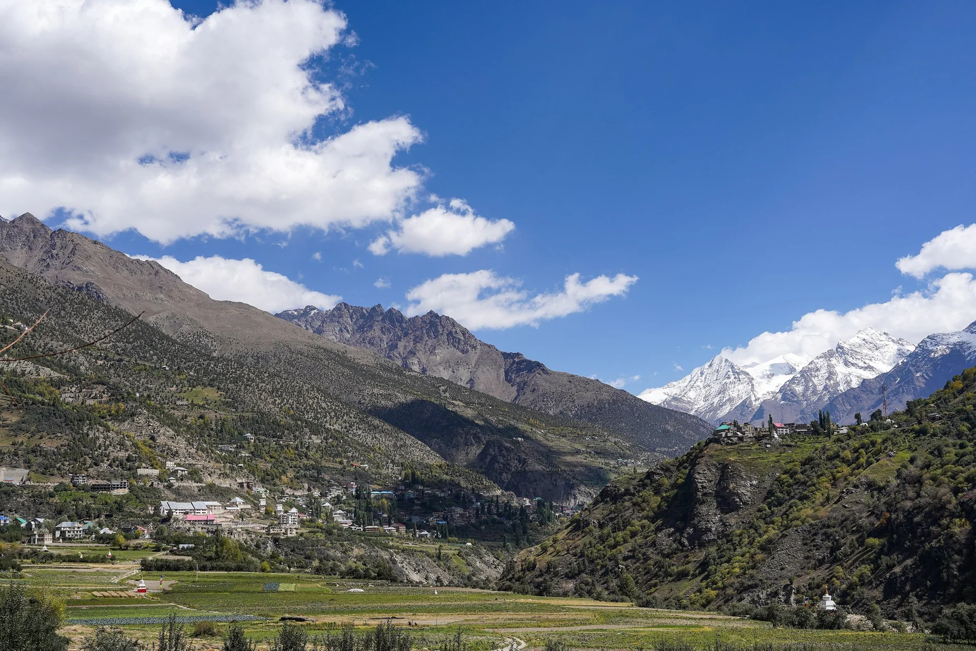 Keylong and the Bhaga valley in Lahaul