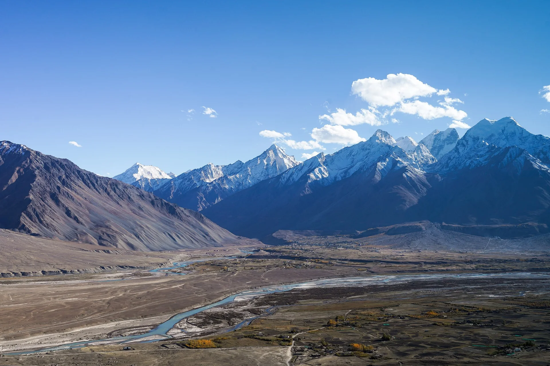 The Padum plain and the Zanskar range, seen from Karsha