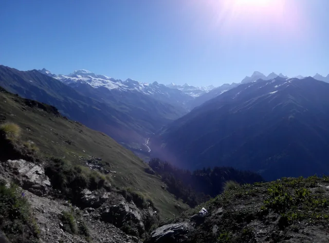 The view down the valley from the Chandrakhani pass