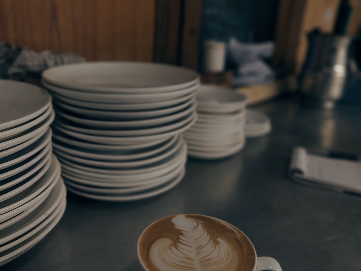 Latte art at the bar