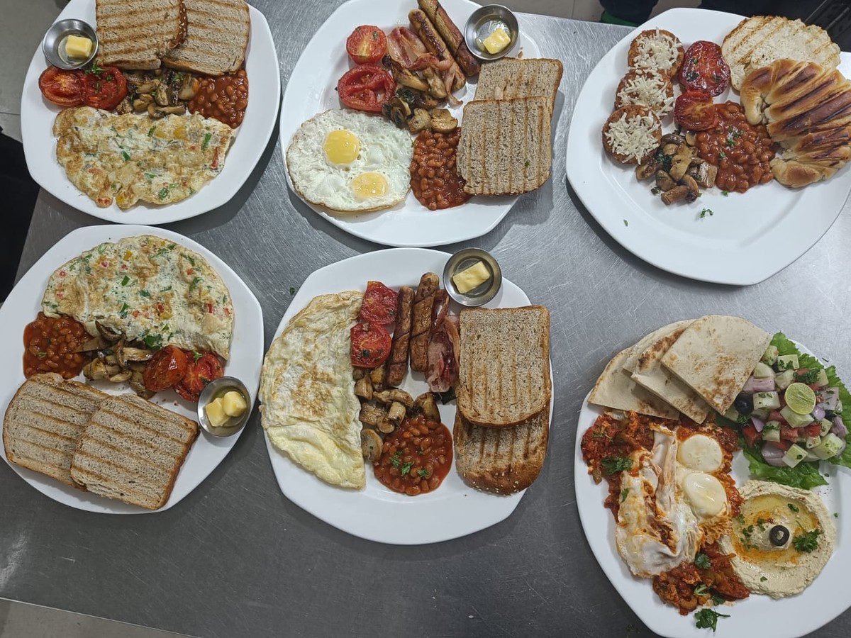 Breakfast plates for a table