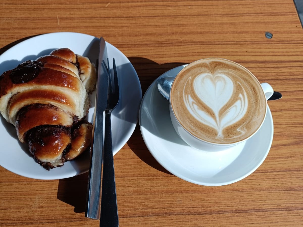 Croissant and a cappuccino