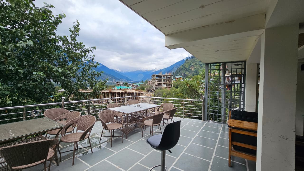 The terrace, looking down the valley