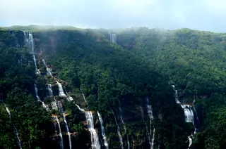 Nohsngithiang Falls, Cherrapunji — the Seven Sisters waterfall