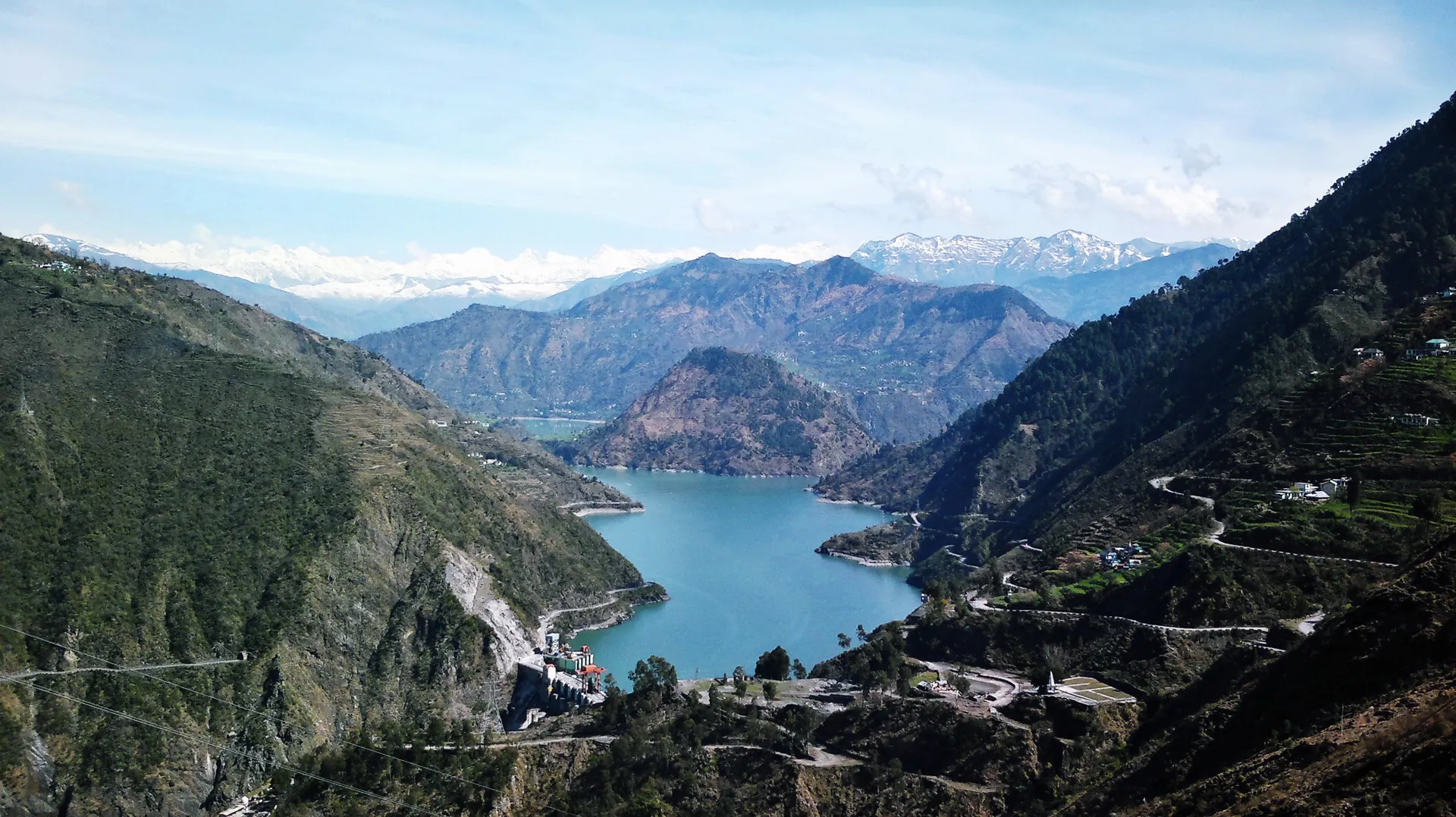 Chamera Lake with the Pir Panjal range behind it