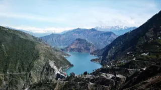Chamera Lake with the Pir Panjal range behind it