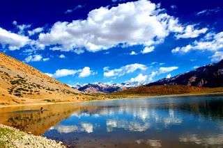 Dhankar Lake above the monastery