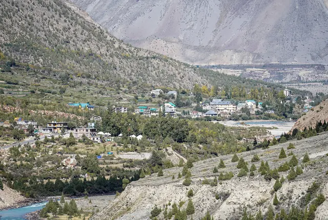 Jispa village on the Bhaga river