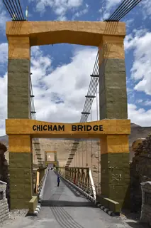 Chicham Bridge over the gorge between Kaza and Kibber