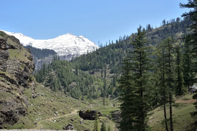 The Beas gorge at Kothi with snow peaks behind