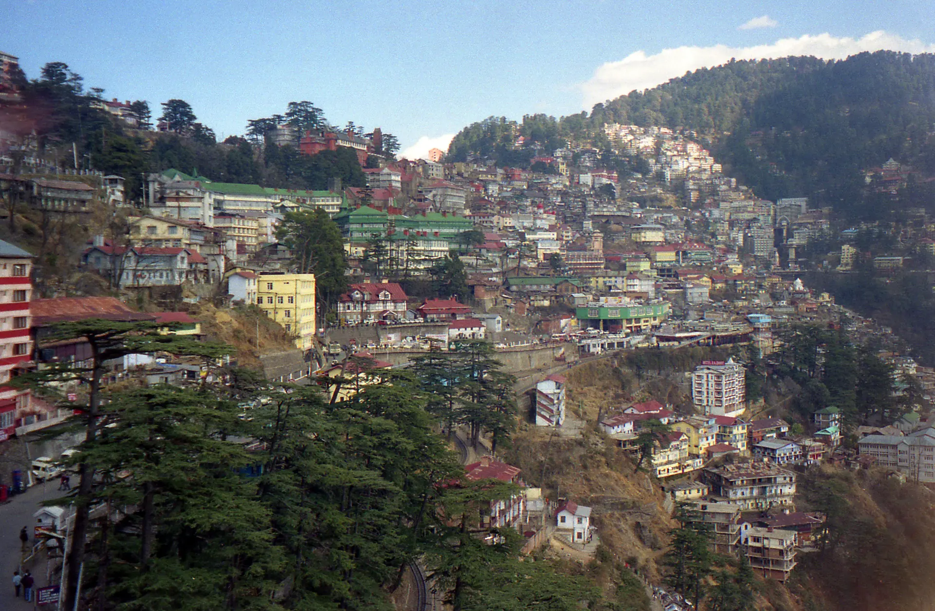 Shimla's hillside town view