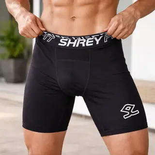 Shrey Intense Compression Shorts with Abdo Guard Pouch - Black — Cricket Accessories (view 2 of 2)