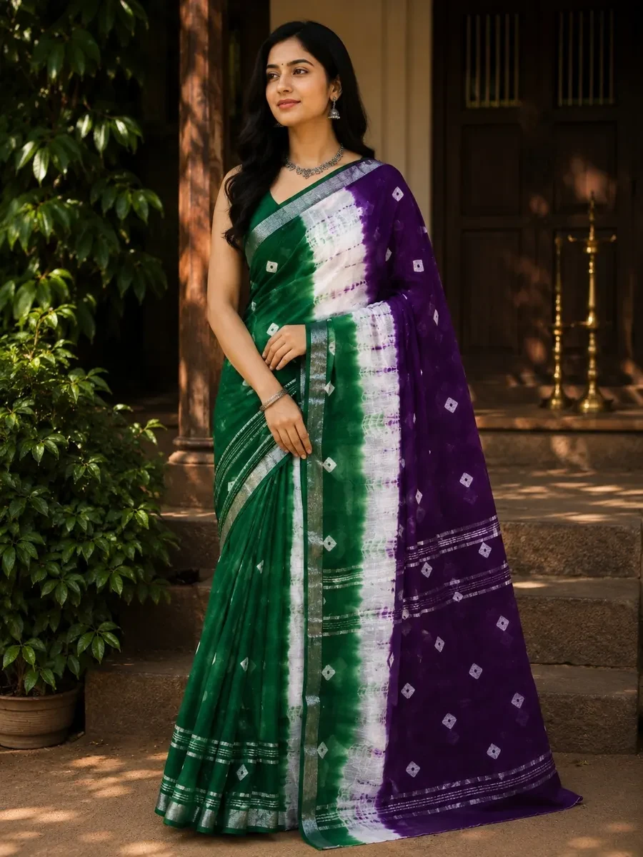 Navy Blue Ajrakh Saree