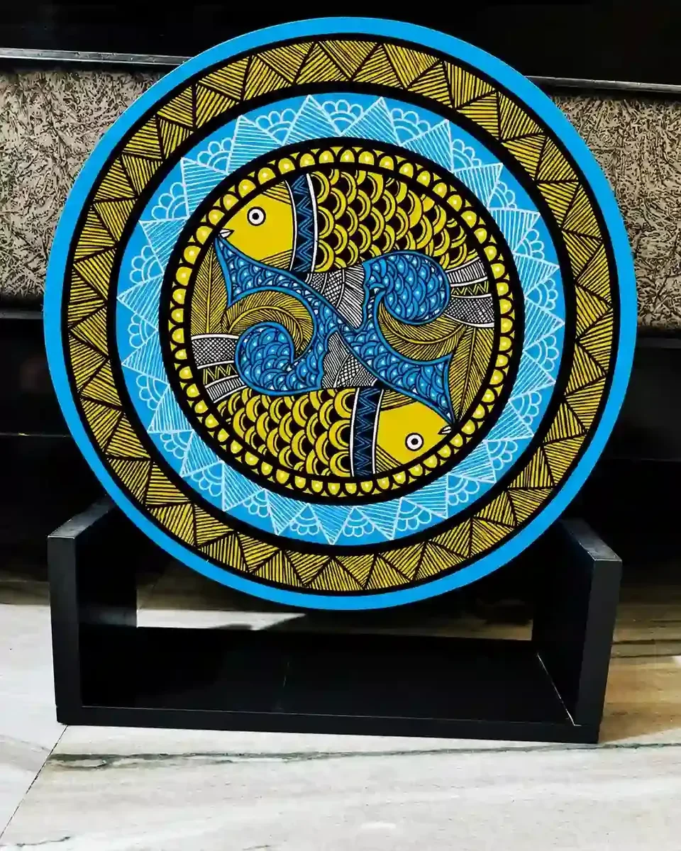 Bihar Handcrafted Madhubani Fish Wall Plate