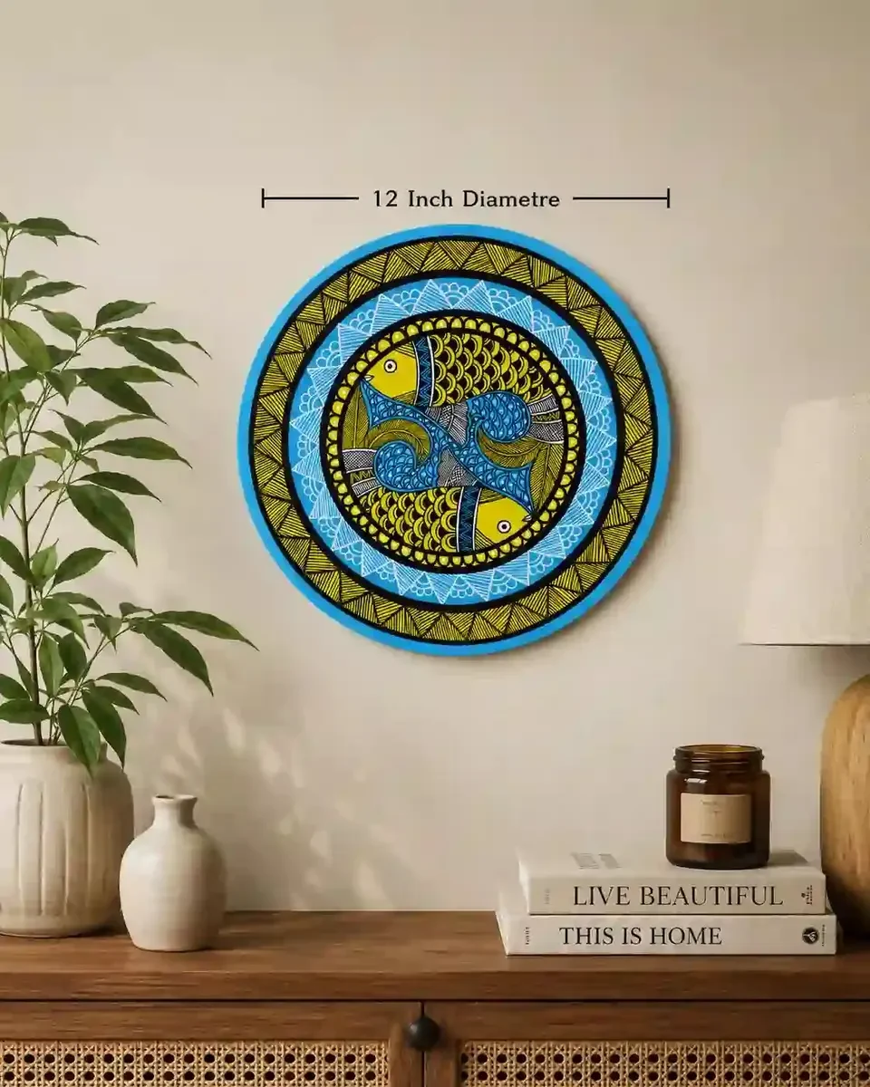 Bihar Handcrafted Madhubani Fish Wall Plate