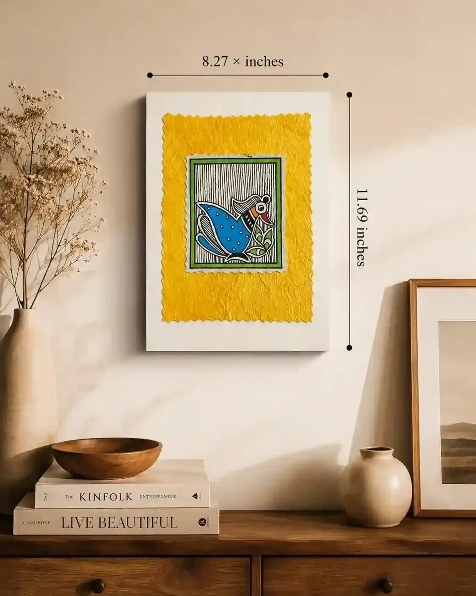 Bihar Handmade Madhubani Bird Art