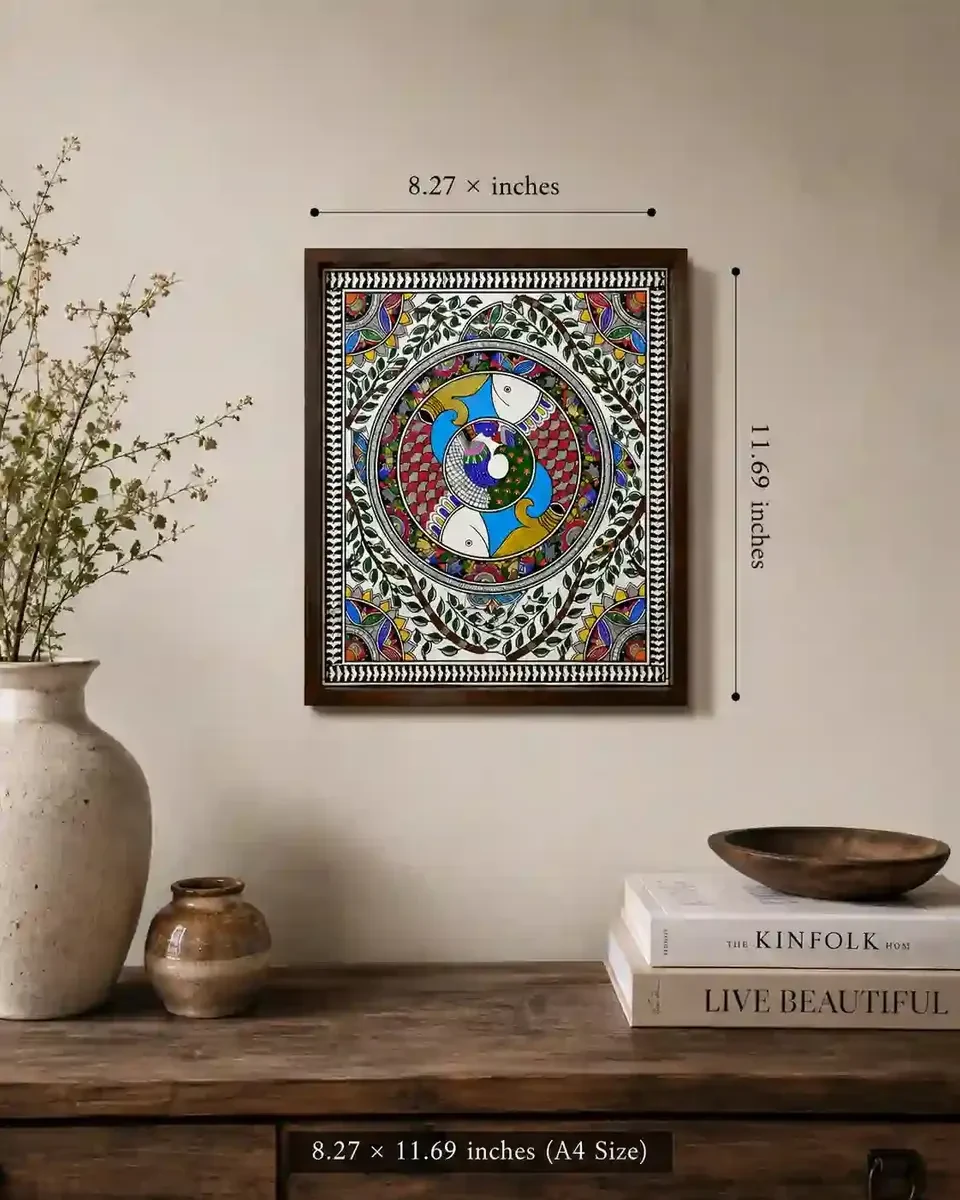 Bihar Handmade Madhubani Fish Wall Art
