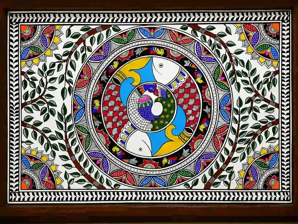 Bihar Handmade Madhubani Fish Wall Art
