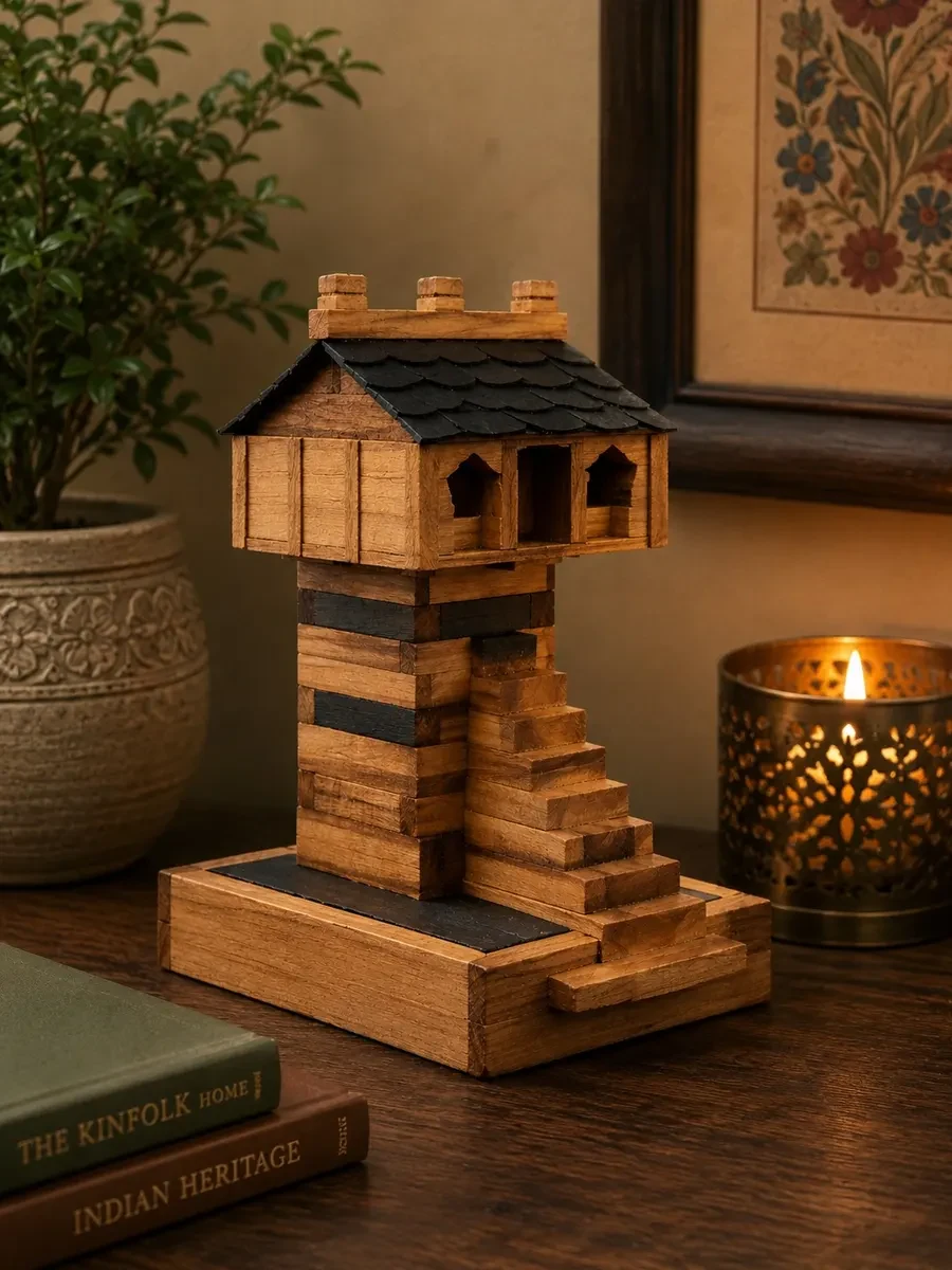 Bijli Mahadev Temple Handcrafted Wooden Miniature