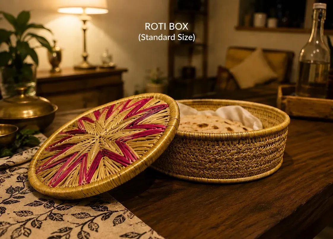 Handcrafted Bamboo woven Roti Box