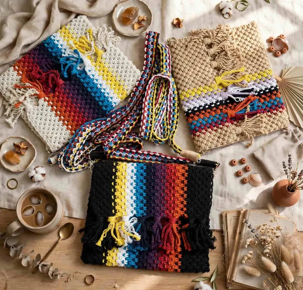 Handcrafted Boho Crochet Sling Bag