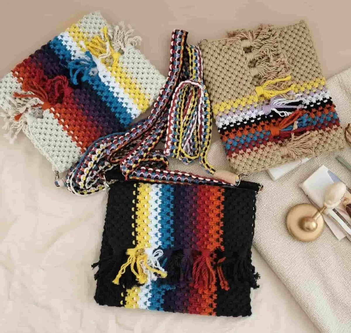 Handcrafted Boho Crochet Sling Bag