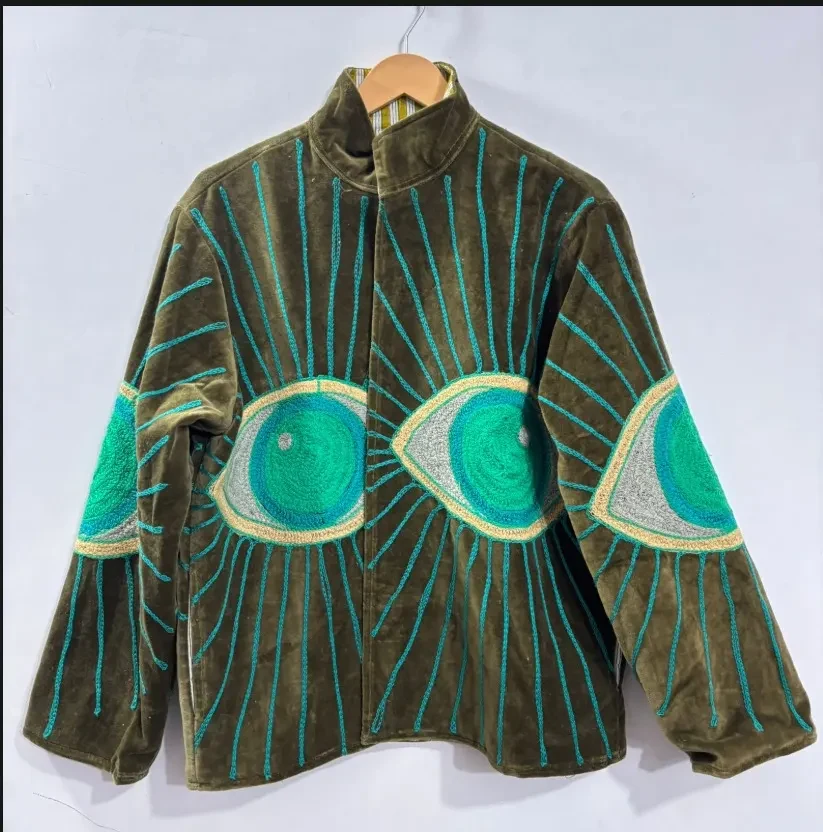 Handcrafted Suzani Embroidered Velvet Jacket
