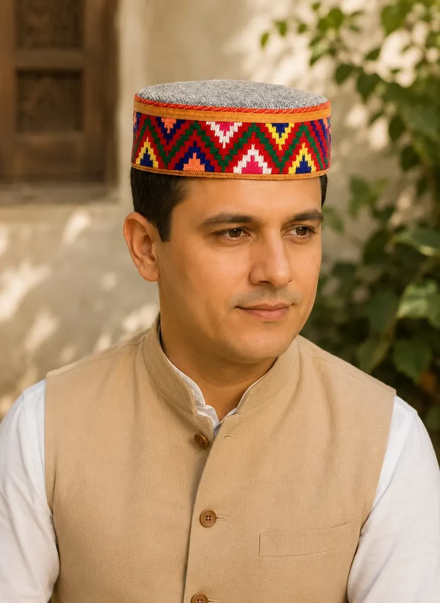 Himachali Handwoven Multicolour Traditional Cap (Pahadi Topi)