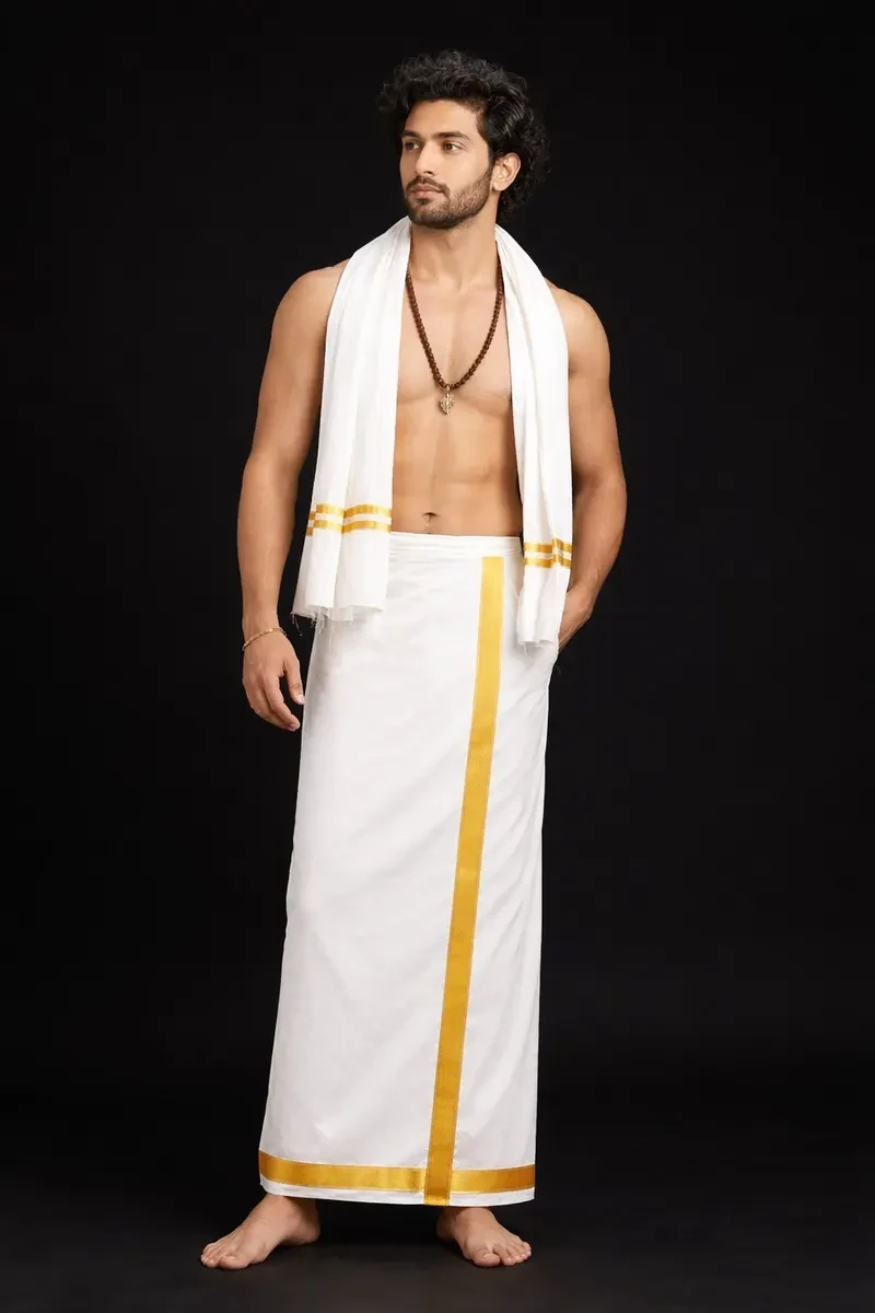 Kerala Cotton Lungi and Scarf