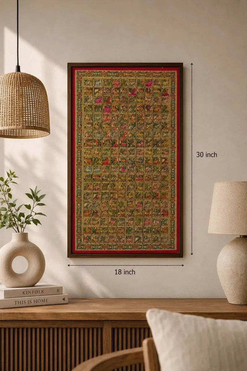 Authentic Handmade Animal Pattachitra Painting | 30 × 18 Inch