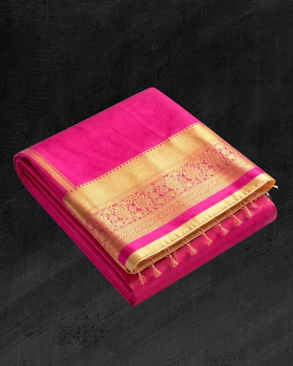 Royal Pink Kerala Zari Kasavu Saree