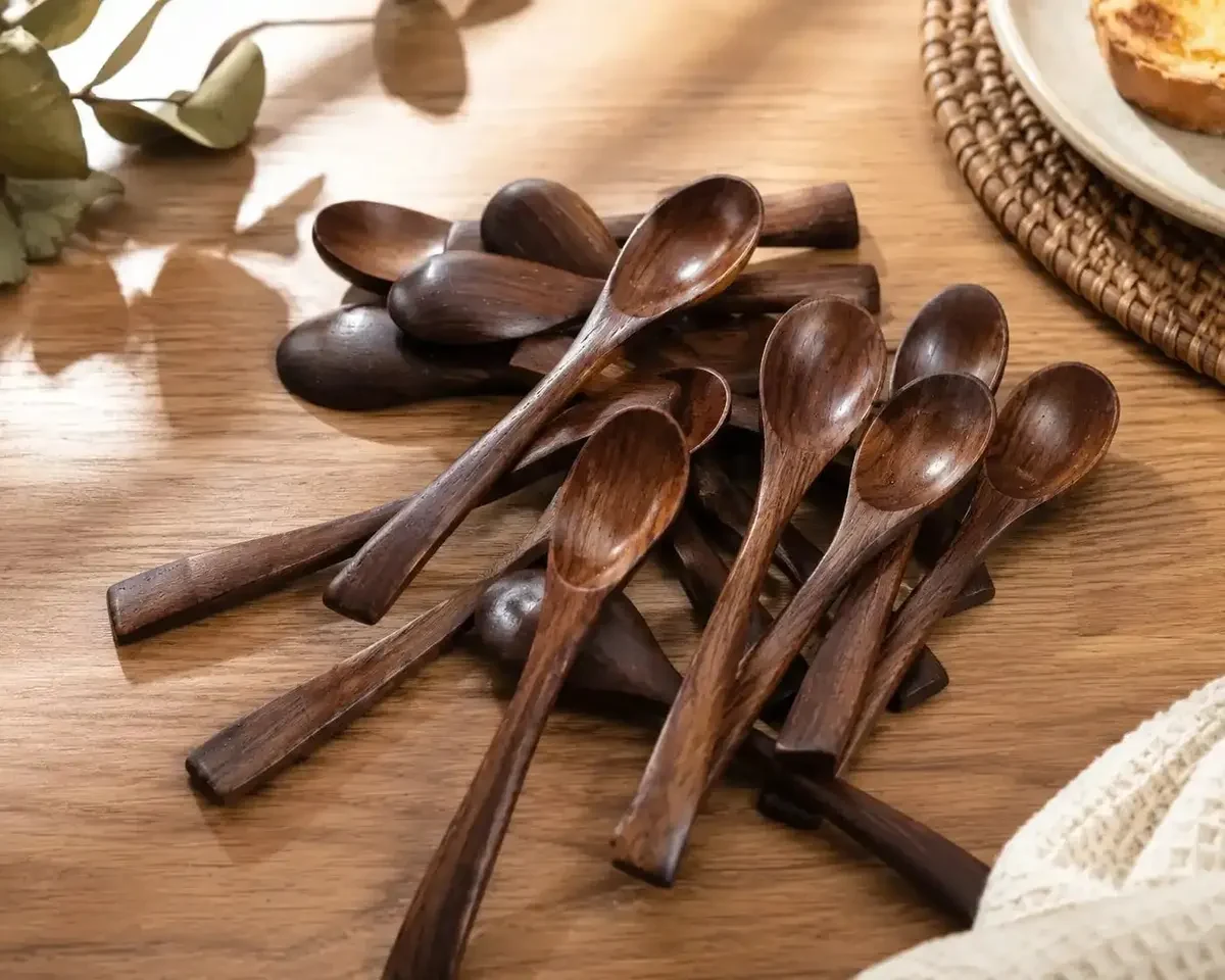 UP Sheesham Wood Spoon Set of 12 – Handcrafted Premium Wooden Serving Spoons