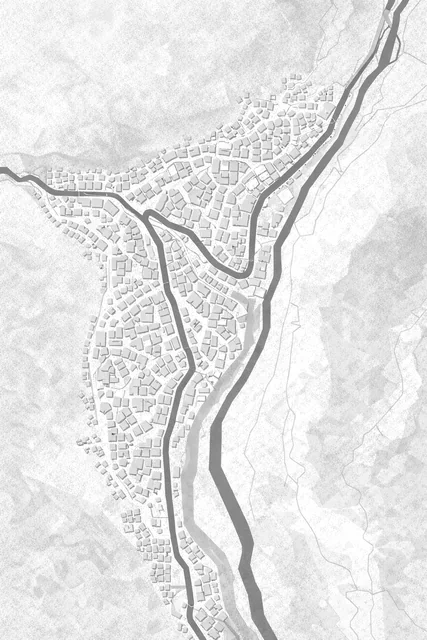 Kullu as a figure-ground: every building drawn