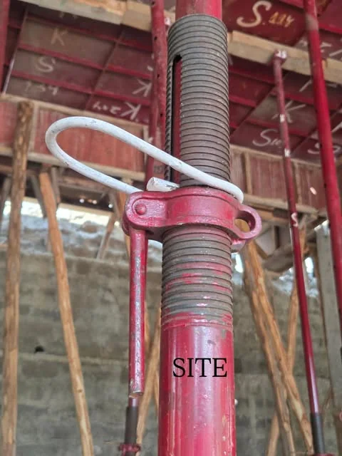 Steel props under the shuttering before the slab