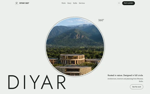 Diyar 360° Architects: the home page on a laptop