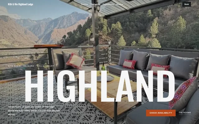 Kith & Kin Highland: the home page on a laptop