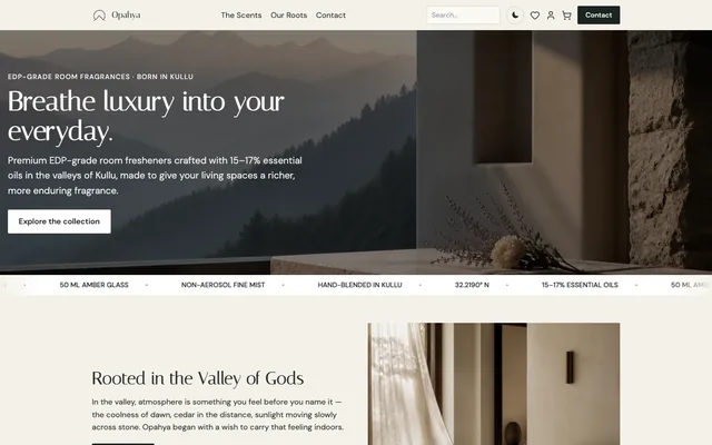 Opahya: the home page on a laptop